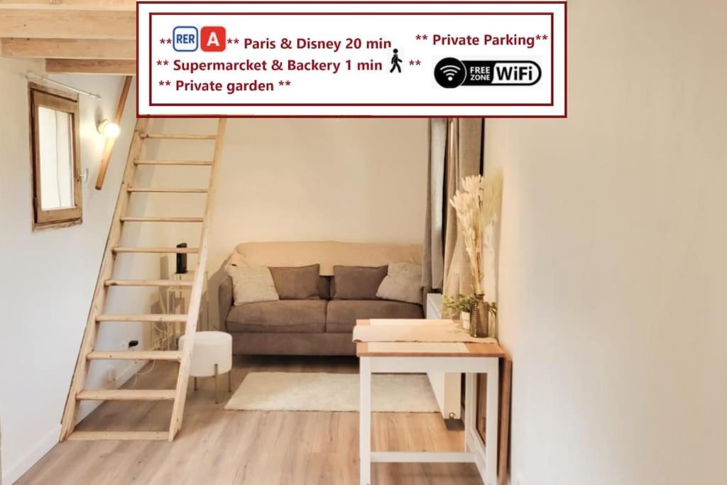 Le Petit Noisy Entre Paris Et Disney, Proche Centrex Avec Jardin Privatif Et Parking Eksteriør billede